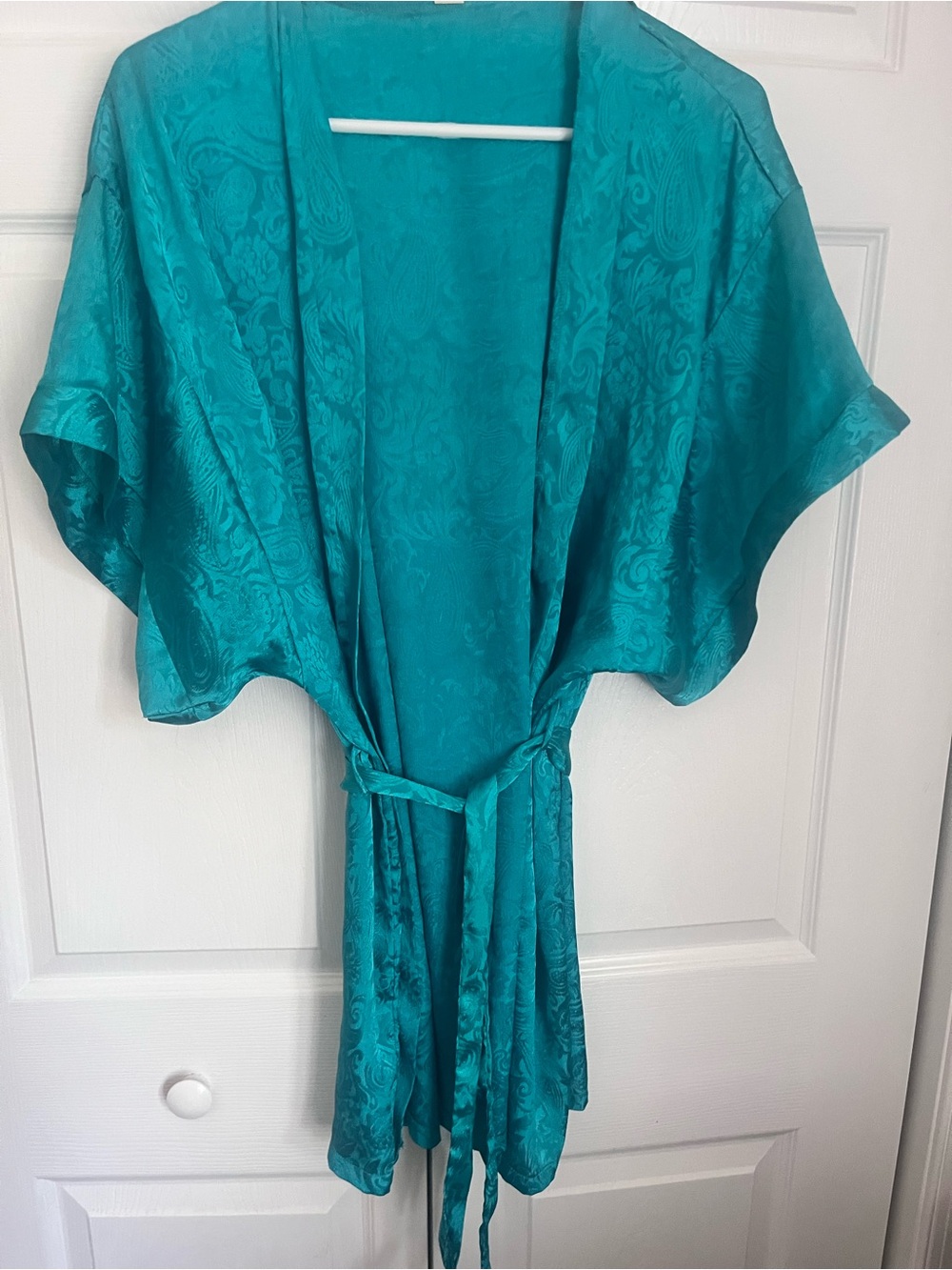 Silky Teal Kimono Robe - Women’s Intimates & Sleepwear